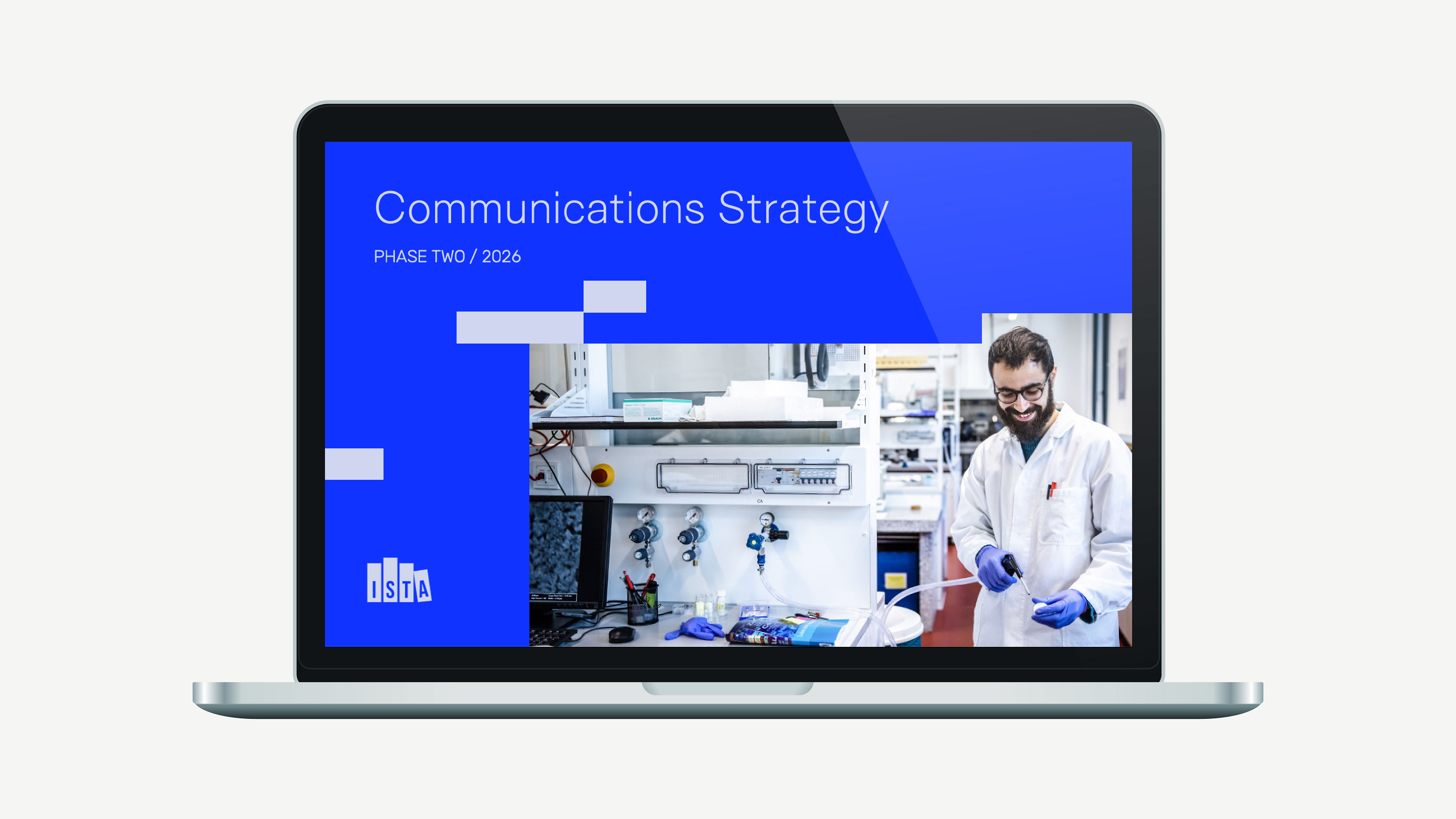 A subtitle page from a PowerPoint deck using a grid-based, unique frame for the image.